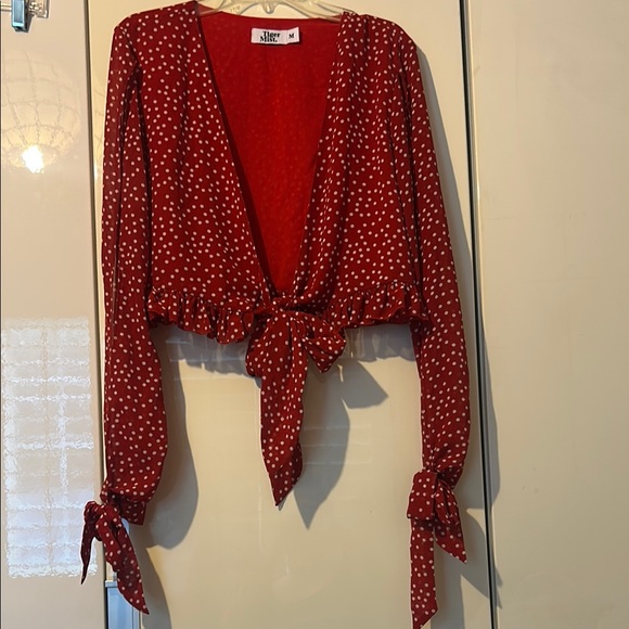 Red Polka Dot Women's Top - Picture 1 of 5